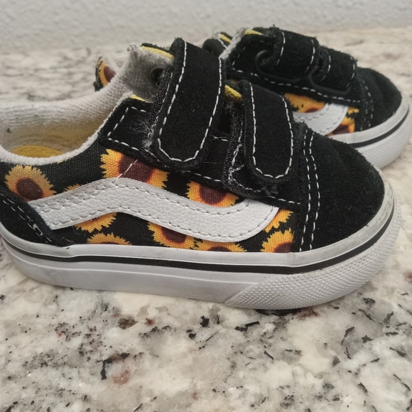 Vans Other - Vans Toddler Sunflower Printed Velcro Shoes (Play condition)